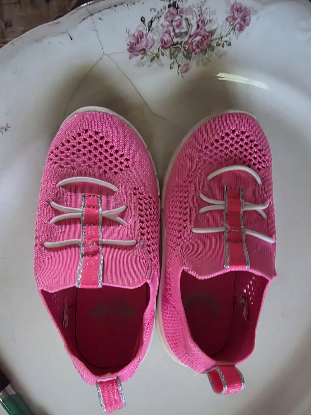 OshKosh B'gosh Girls Pink Knit Slip-On Sneakers